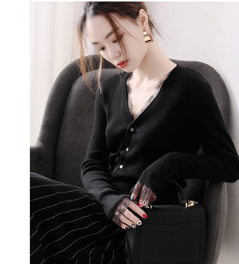 Woolen lace cardigan for eyelashes