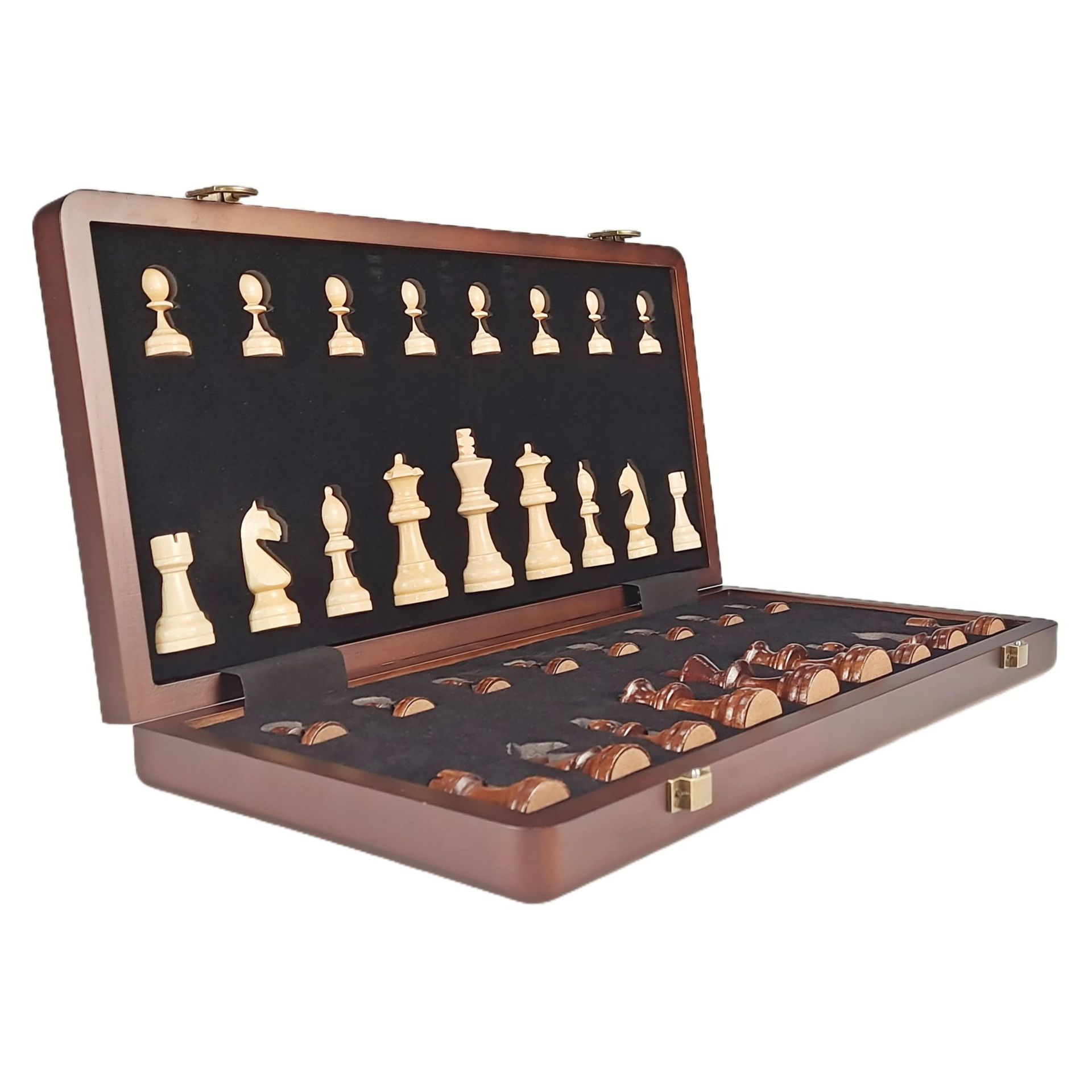 Juego de ajedrez de alta gama, juego de estudiantes para niños y adultos, tablero de madera plegable magnético, ajedrez de madera