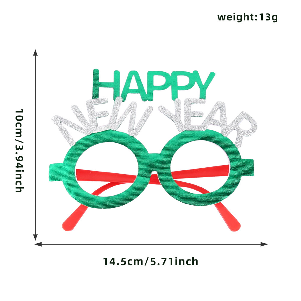 Navidad transfronteriza gafas de decoración para adultos niños regalos de Navidad tela estampada árbol de Navidad caja de regalos marco de gafas de fiesta