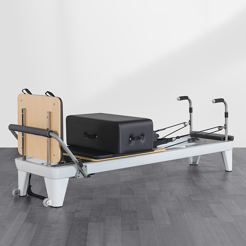 Estudio de yoga traje de cinco piezas equipo de pilates, barril de escalera, silla de pedal estable, cama central de pilates de arce Cadillac de roble