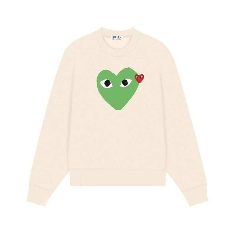 Comme des Garcons川久PLAY刺绣爱心秋冬季长袖圆领毛圈卫衣 男女|undefined