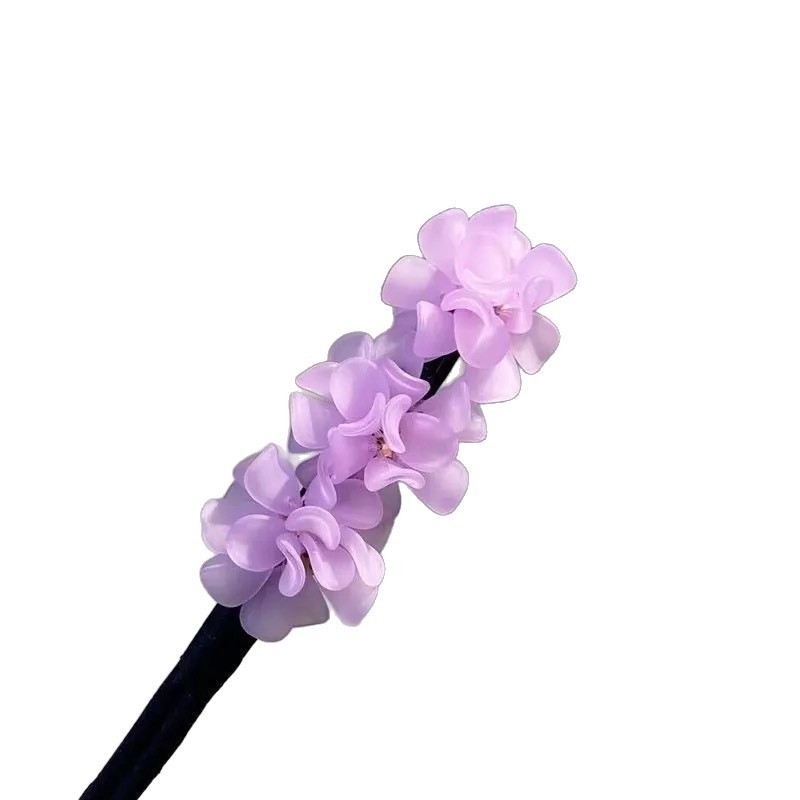 Nuevo artefacto para el cabello con plato de hortensias, temperamento exquisito, plato de flores, accesorio para el cabello, plato de hortensias, palo para el cabello, cabeza de bola, artefacto femenino