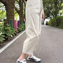 速干运动裤女夏季薄款2025新款显瘦宽松防晒冰丝九分哈伦萝卜裤批