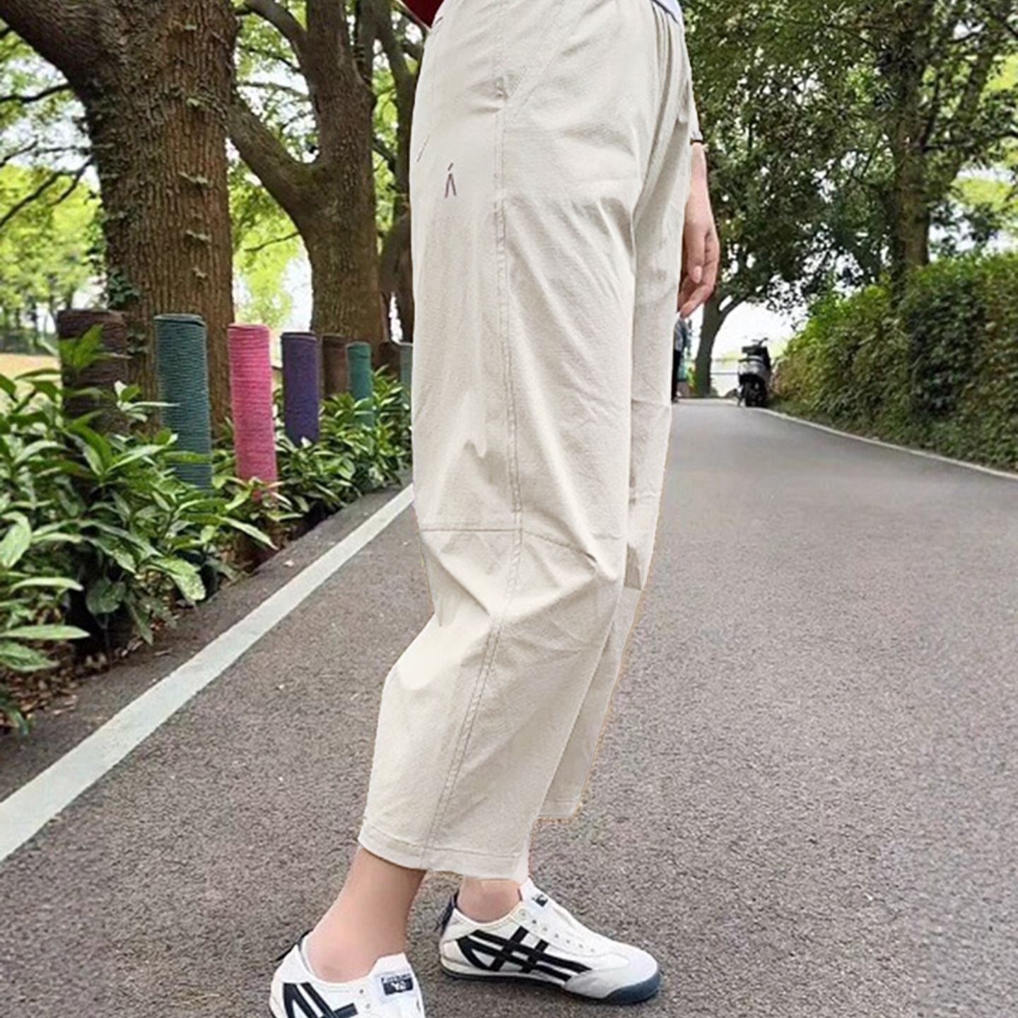 速干运动裤女夏季薄款2025新款显瘦宽松防晒冰丝九分哈伦萝卜裤批