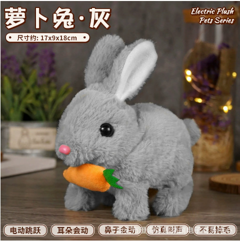 Conejo de rabanes - conejo de pelo largo - gris