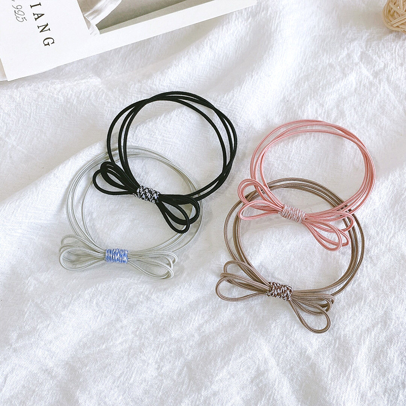 韓國小清新發圈時尚蝴蝶結髮繩扎頭髮丸子頭馬尾頭飾地攤貨源髮飾
