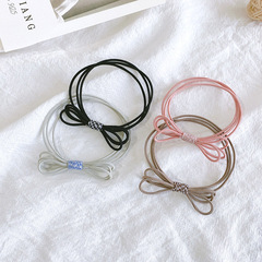 韓國小清新發圈時尚蝴蝶結髮繩扎頭髮丸子頭馬尾頭飾地攤貨源髮飾
