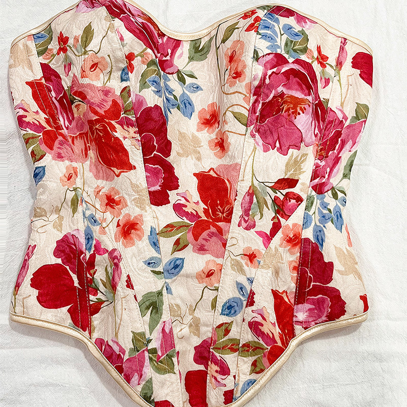 Nuevo chaleco de pintura al óleo de galía corto sexy envuelto en la parte posterior de la chaqueta retro vestimenta de cuerpo