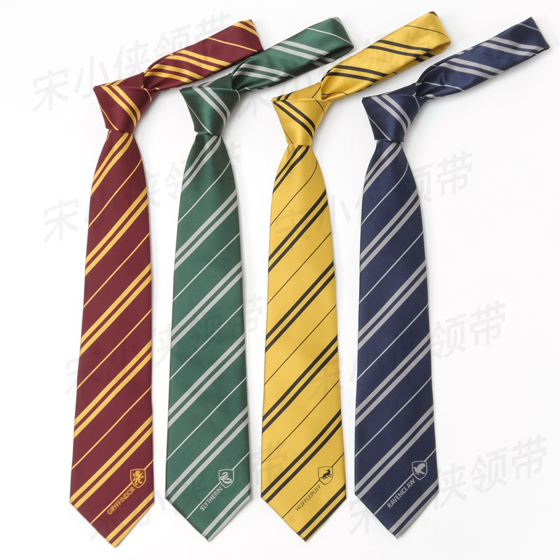 Harry Potter Tie Hogwarts Merchandise Slytherin Snake House Jk Academy Style Gryffindor Dk Hand-Tied Style