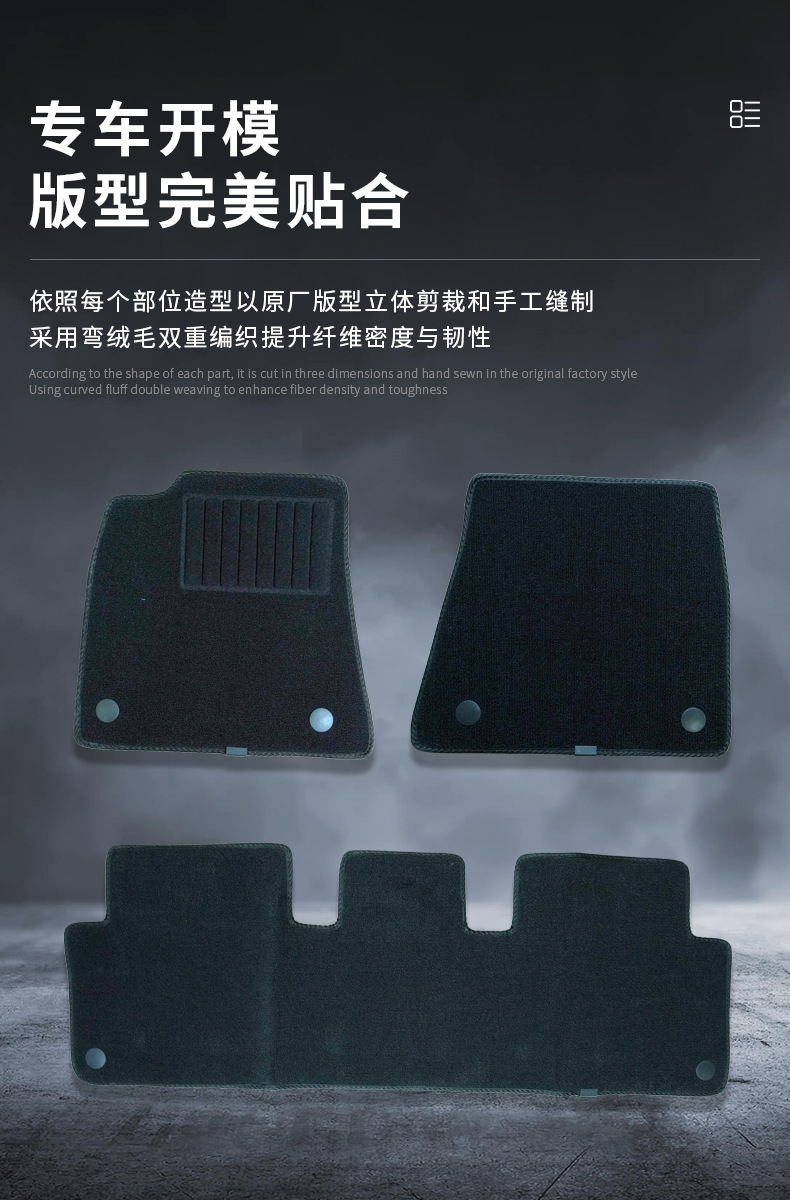 Car Floor Mats for Tesla Model Y/3, Upper Layer Carpet for Driver and Passenger Rear Seats, Wear-Resistant Replacement Carpet Surface