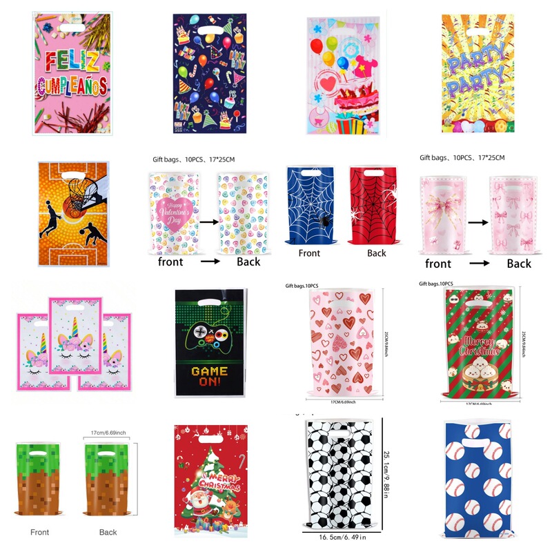 Cross-Border Christmas Gift Bags, Various Types of Pearlescent Bags, Cartoon Birthday Holiday Party Tote Bags, Gift Bags, Candy Bags