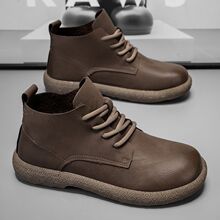 2025新款马丁靴男款秋冬季皮面英伦复古潮男短靴工装耐磨中帮皮鞋