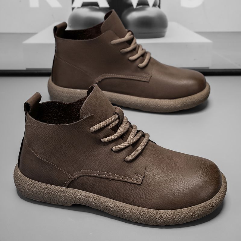 2025新款马丁靴男款秋冬季皮面英伦复古潮男短靴工装耐磨中帮皮鞋