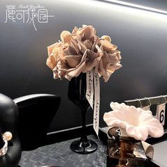 Designer style high-end artistic hand-painted rose artificial flower for living room dining table, luxury decor accent