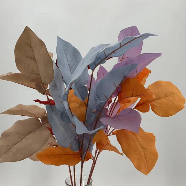 Simulated 3-forked grapefruit leaf wedding home decoration layout…