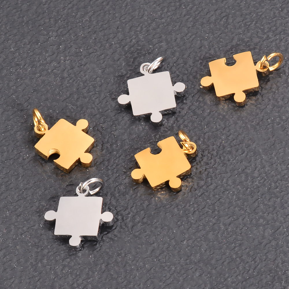 5 PCS/Package 13*13mm 13*10mm 201 Stainless Steel Jigsaw DIY Ornament Accessories display picture 3