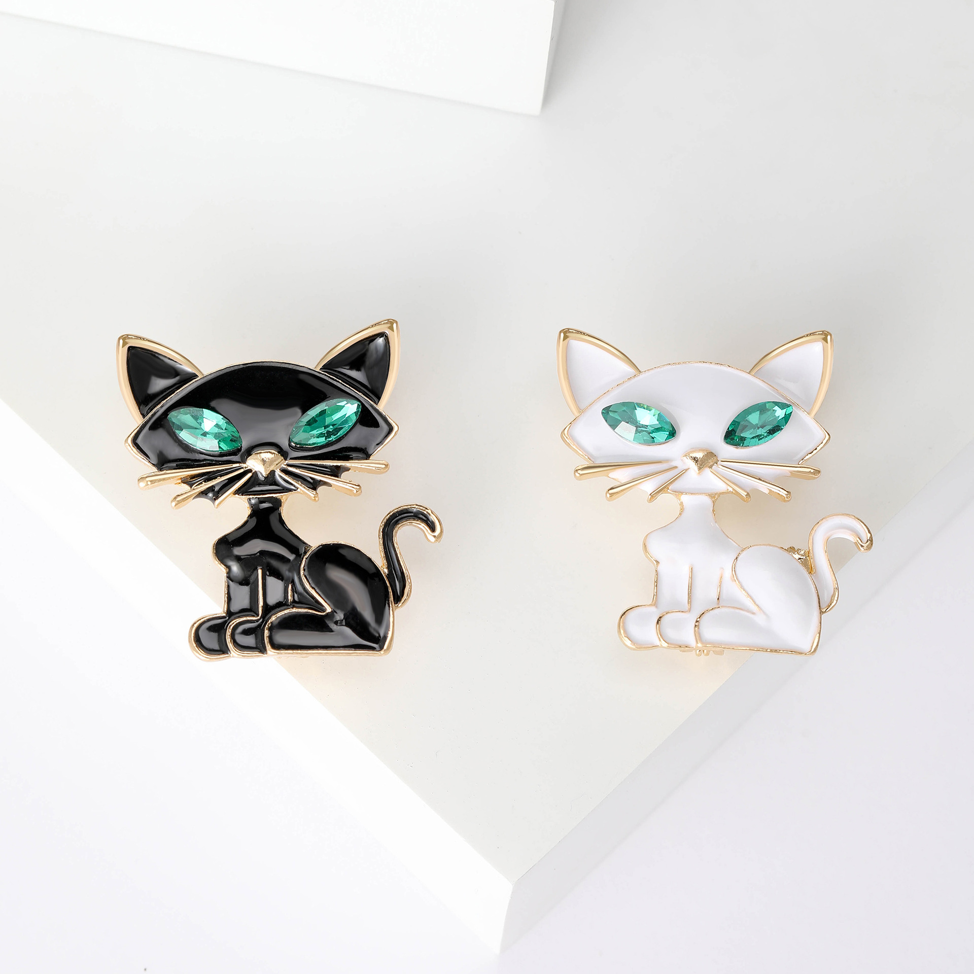Alloy Material Cute Pin Cat Alloy Enamel Inlay Glass Women's Brooches