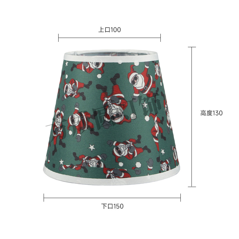 Pantalla de lámpara de mesa de tela creativa Santa Claus patrón de alce pantalla de lámpara de cabecera fábrica al por mayor pantalla de piso desmontable