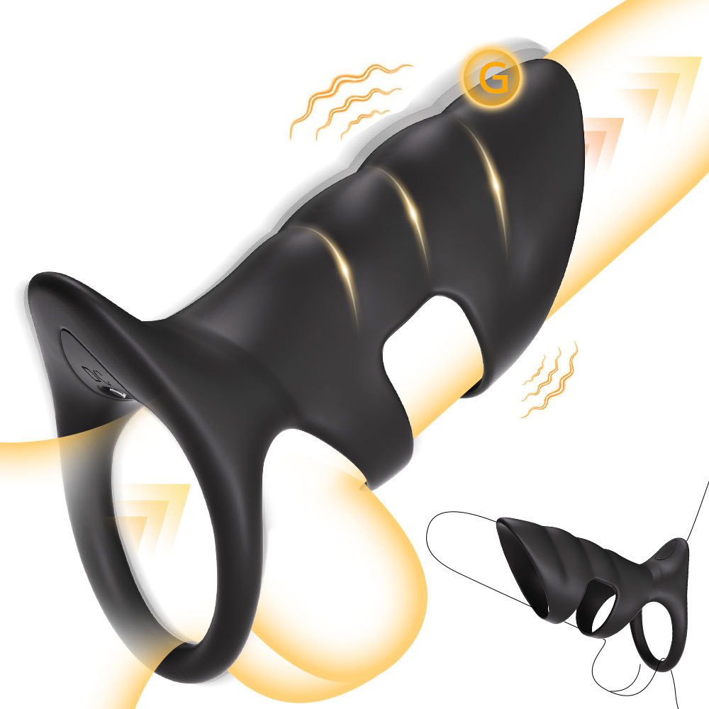 Double Ring Electric Cock Ring For Men Resonance Massage Device_voghion.com