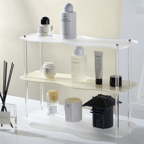Removable Wave Acrylic Cup Storage Rack Cosmetic Storage Rack Desktop Perfume Bathroom Display