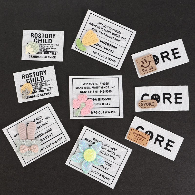 新款字母郁金香图案服装辅料布标 帆布包饰品搭配装饰diy补丁贴