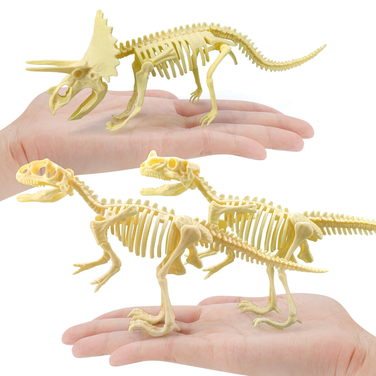 Cruzar la frontera de los nuevos niños de bricolaje arqueológico hecho a mano esqueleto de dinosaurio de 7 piezas traje de dinosaurio simulación fósil modelo