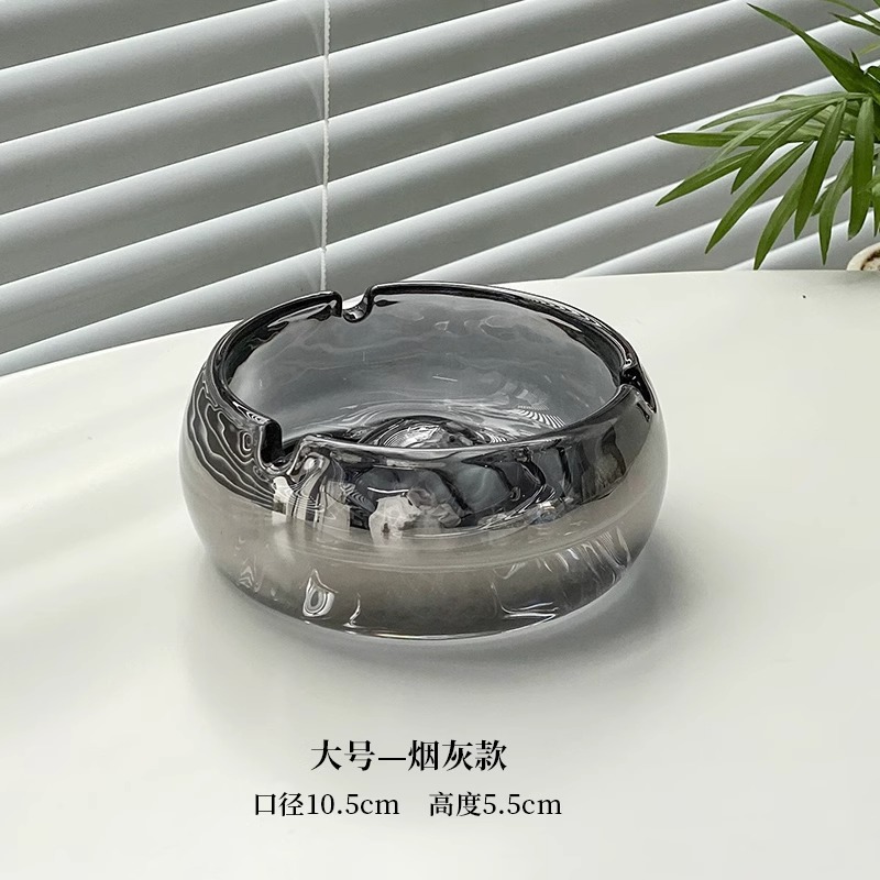 Cenicero de vidrio de lujo ligero y de alto nivel vista montaña sala de estar doméstica decoración de oficina cenicero transparente hotel clubhouse comercial