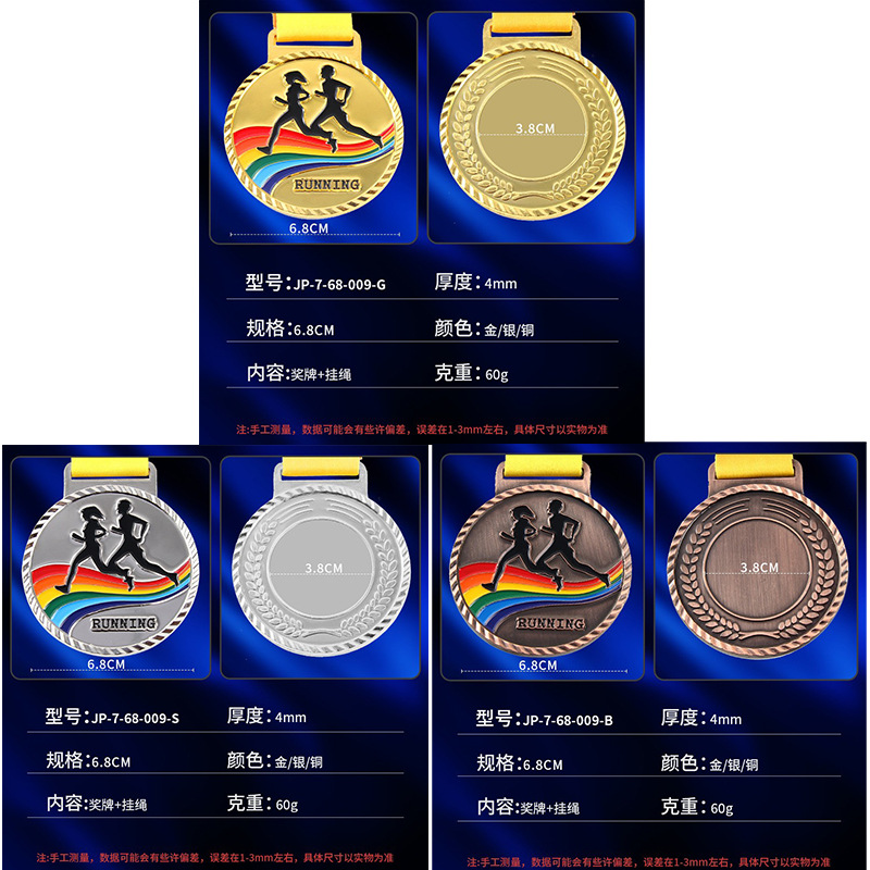 Fabricante de medallas personalizadas para diversos eventos deportivos, placas metálicas, medallas de oro, plata y bronce universales de gran venta transfronteriza para competiciones.