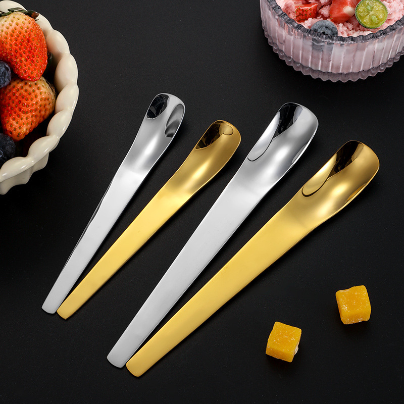 Cruz-frontera creativa 304 cuchara de acero inoxidable helado cuchara helado cabeza plana postre cuchara de mezcla cuchara de la torta
