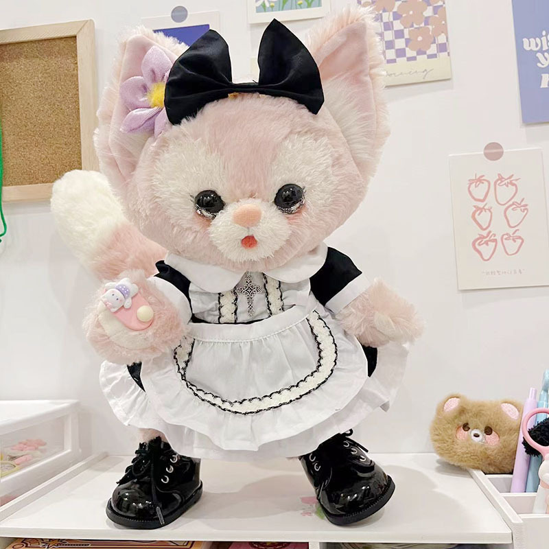 신발이 없는 흑백 메이드 드레스