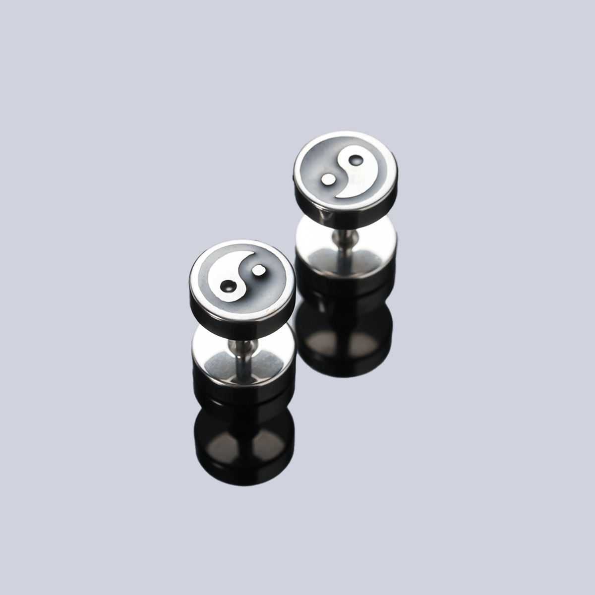 Minimalist Stainless Steel Stud Earrings For Men Punk Style_voghion.com