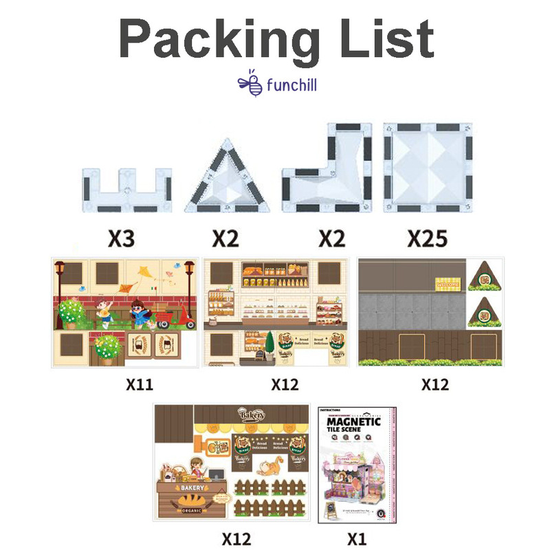 国境を越えた子供の DIY ベーキングストアのテーマ磁気ピースパズルビルディングブロックパズル構築クリエイティブインタラクティブシーンおもちゃ|undefined