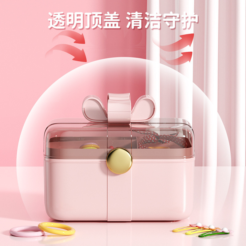 かわいい子供ヘアクリップジュエリー収納ボックス頭ひも髪フープ女の子小さなおもちゃアクセサリー収納ボックス|undefined