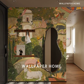 墙纸、壁纸;墙布;壁画