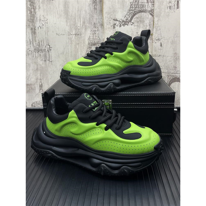 Green Jogging Shoes Niche Torre Shoes Men's Trendy Style Retro sneaker Thick Sole Height Increasing Spring and Autumn Student Shoes