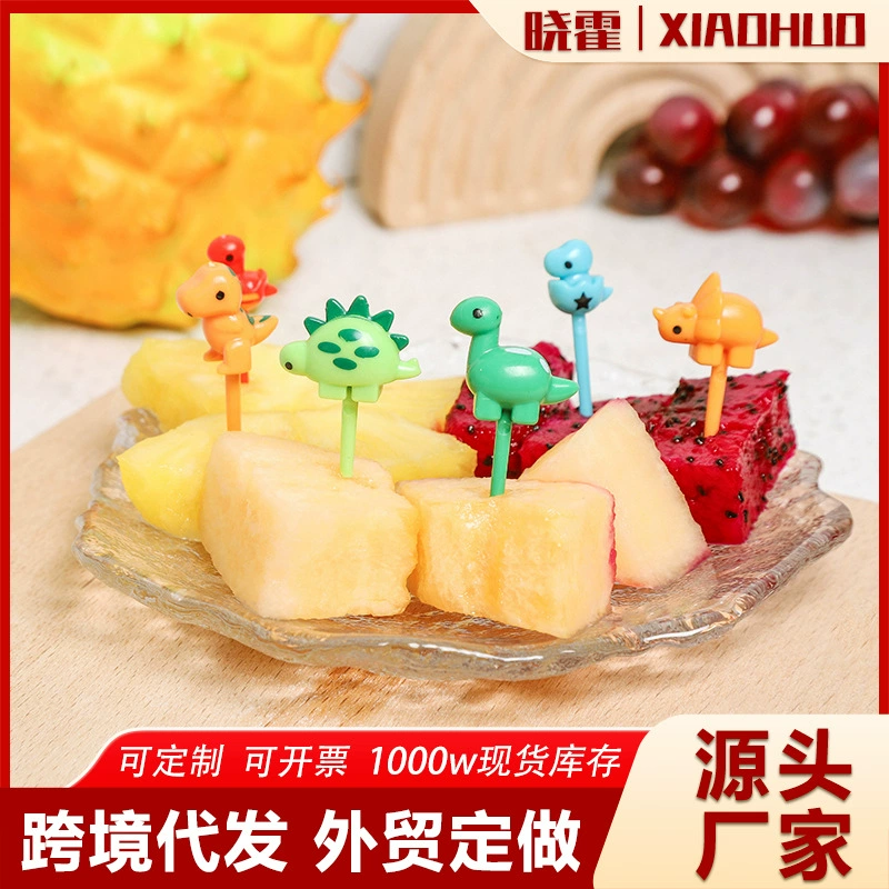 Трансграничные горячие продажи домашних мультфильмов фруктовые вилки милые животные бенто подписи креативные бенто вилки украшения набор