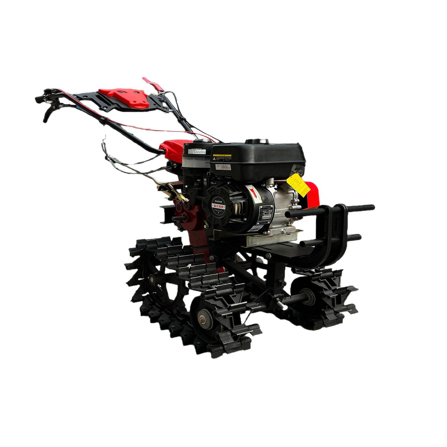 Mini-cultivadora multifuncional para zanja, fertilización y desherbación diesel Red Bull doble cadena pista de arroza tierra dura de montaña