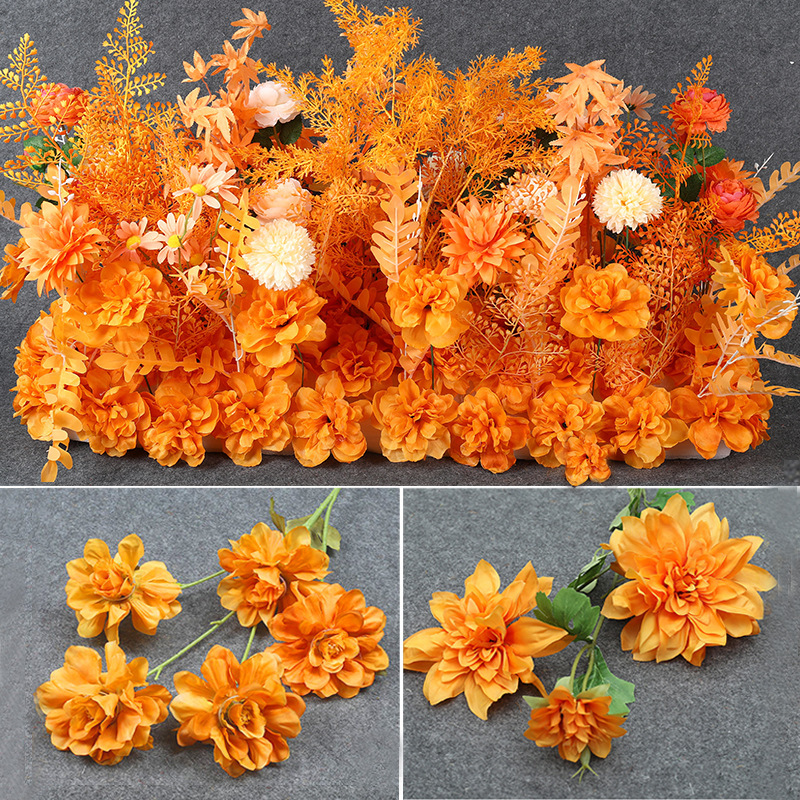 Flower Wedding Bouquet Arrangement, Aisle Decoration, Hydrangea, Wedding Orange Artificial Flowers, Plastic Artificial Flowers, Home Decoration