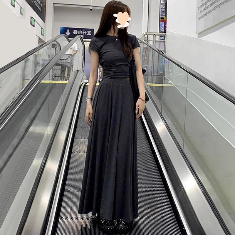 하이엔드 그레이 투피스 탑+스커트