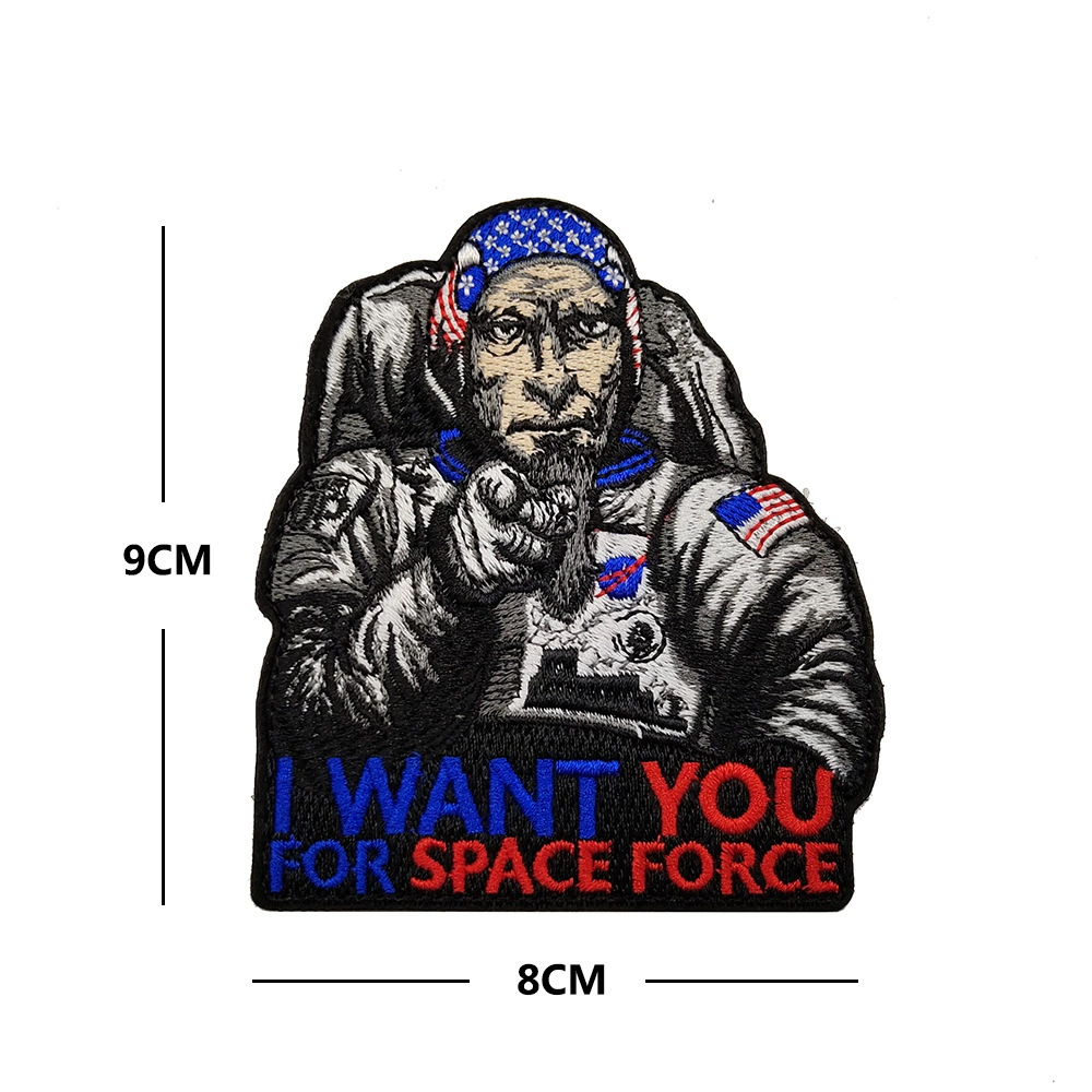 Travel space patch with velcro, badge, with embroidery, dress up