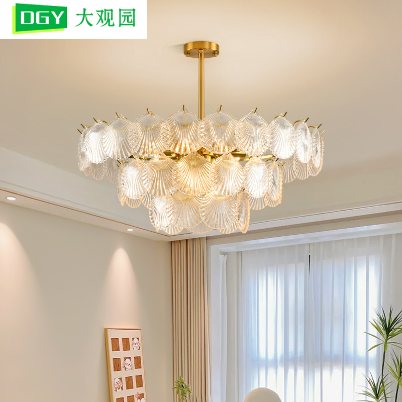 Lámpara del dormitorio lujosa francesa atmósfera moderna y minimalista sala de comedor lámpara de cristal lámpara Zhongshan lámpara 413L