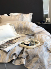 5YA1批發100S支匹馬棉四件套輕奢簡羽毛全棉純棉四季被套裸睡床上