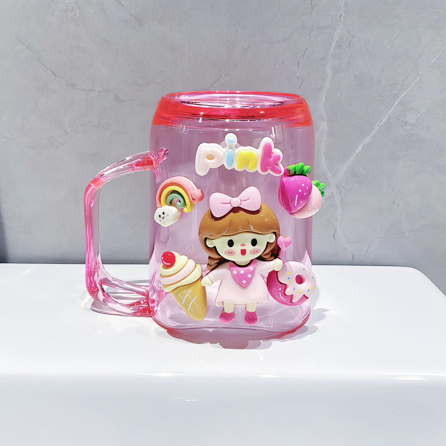 Pour - New style little girl (send toothbrush + cup hanging)