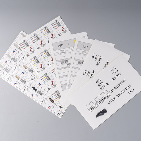 Barcode Clothing Labels Customized Shoe Box Clothing Label Stickers Self-Adhesiv