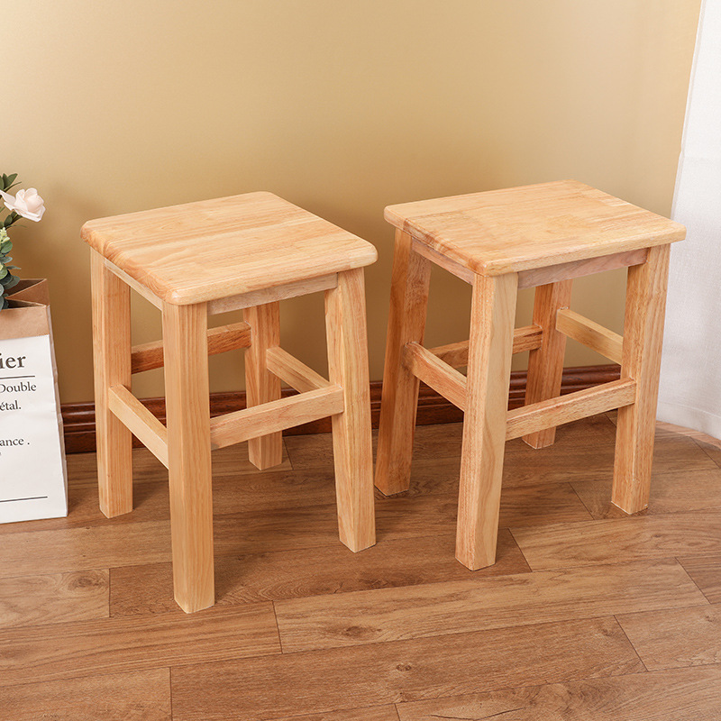 L$H全實木大方凳木頭板凳學校餐廳飯桌家用小矮凳換鞋茶几凳高腳
