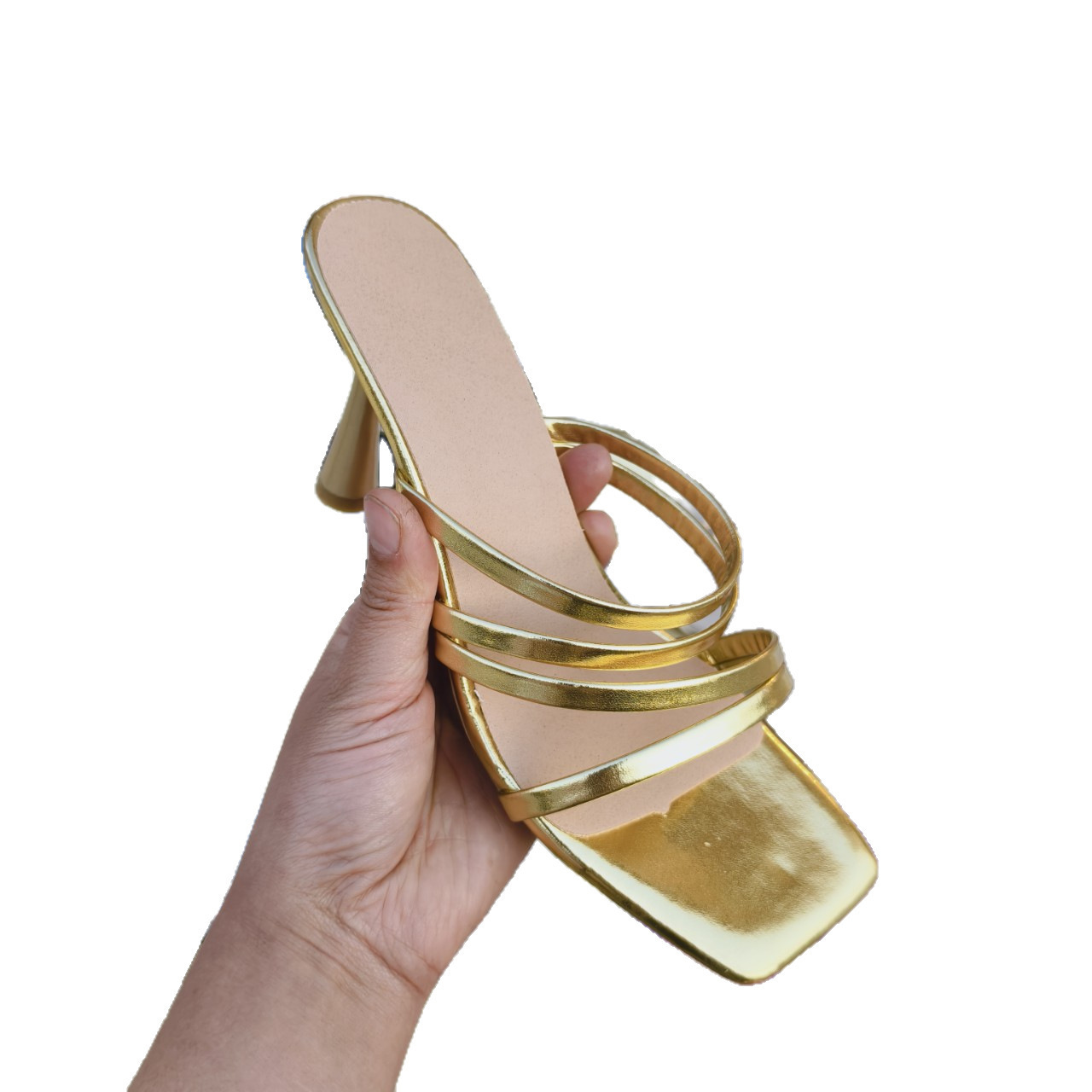 Comercio exterior Europa y América sandalias de tacones gruesos mujeres verano nuevo estilo de moda de diamante de tacones altos con caja África