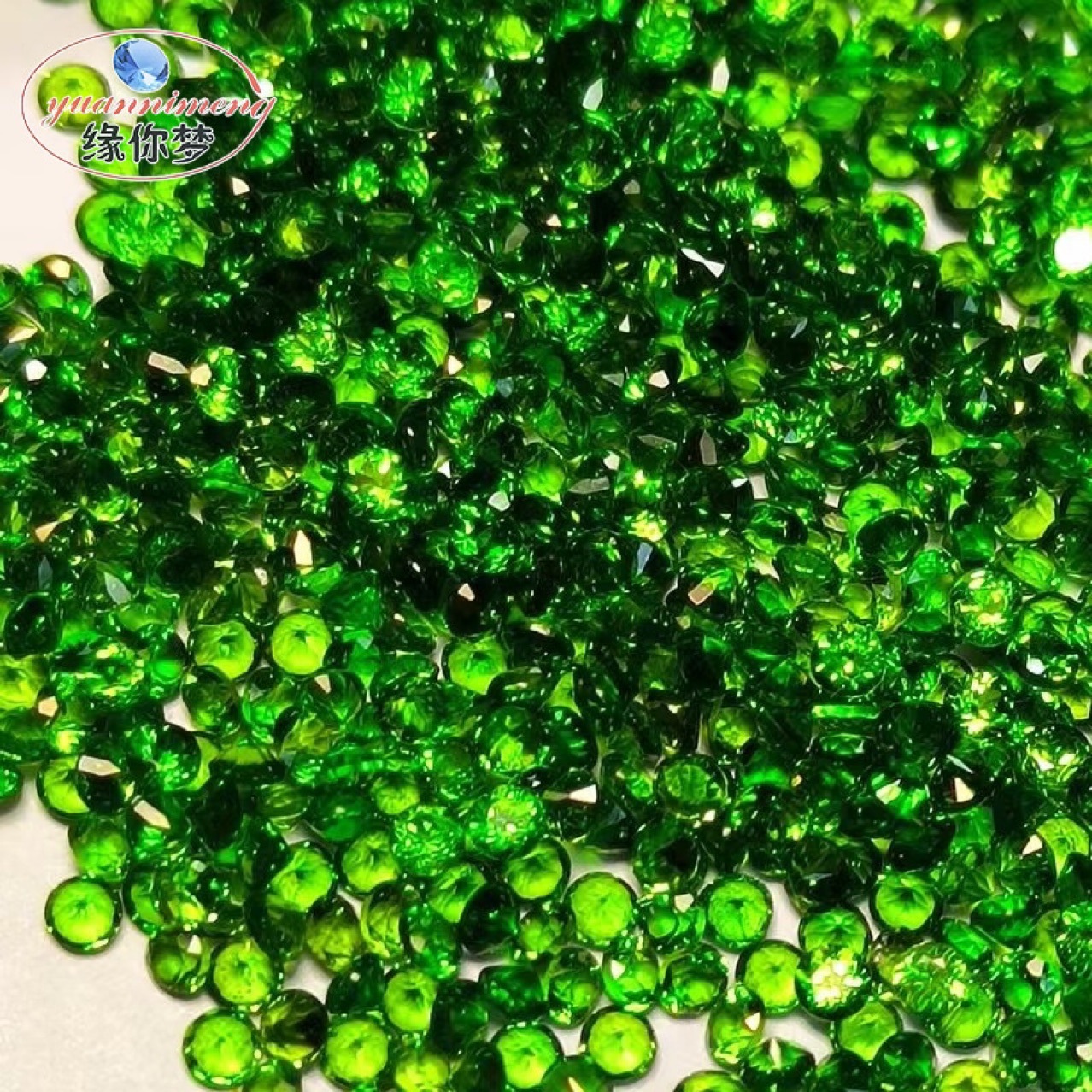 厂家批发 现货天然沙弗莱裸石配石圆形 量大从优沙弗莱石
