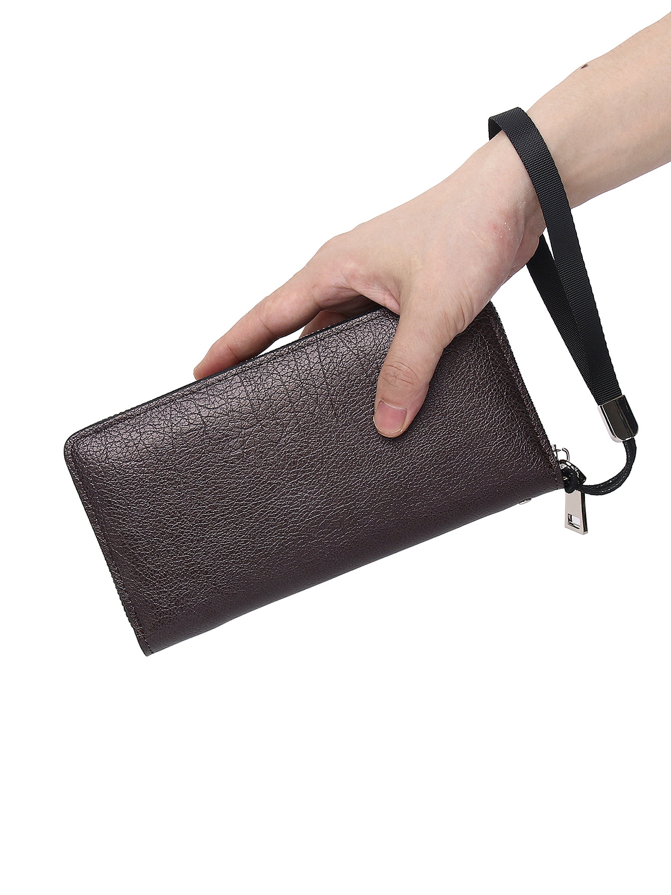 Bolsa de almacenamiento portátil de embrague nuevo multi-tarjeta de gran capacidad cremallera teléfono móvil Bolsa europea y americana retro larga cartera