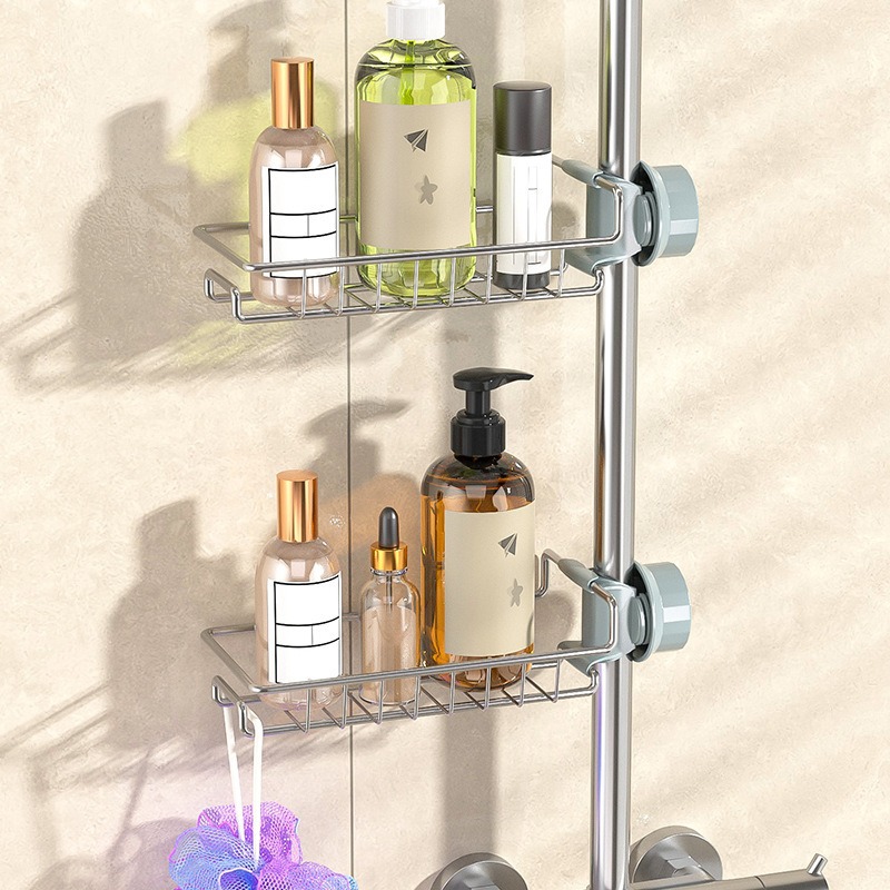 Cocina doméstica grifo esponja de almacenamiento de drenaje de agua marco de baño de acero inoxidable floral estante de artículos de baño