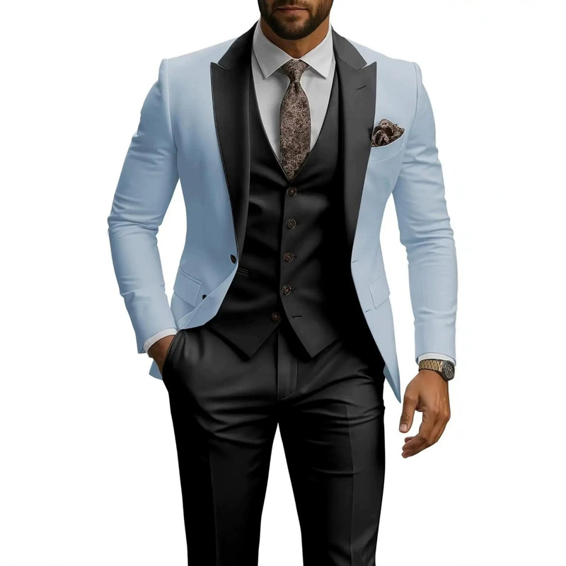 Men's Retro British Style Cross-Border European and American Suits for Foreign Trade, Aliexpress Business Slim Fit Plus Size High-End Suit Set Men's Retro British Style Cross-Border European and American Suits for Foreign Trade, Aliexpress Business Slim Fit Plus Size High-End Suit Set